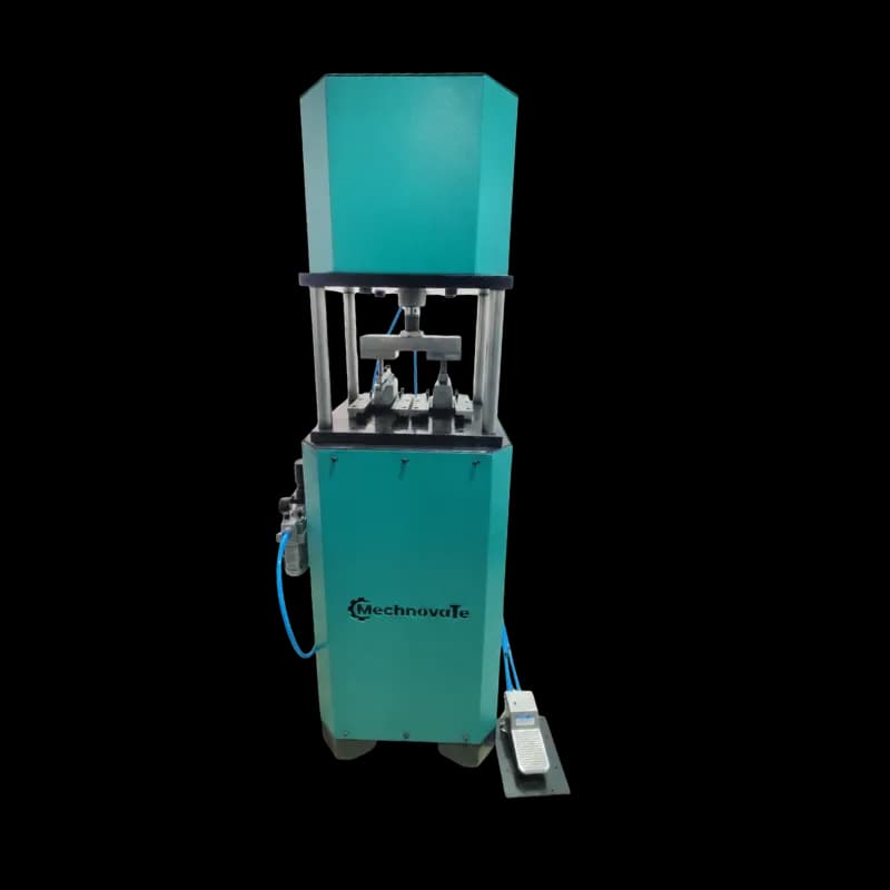 Mechnovate 2 Station Pneumatic Aluminium Punching Machine for industrial metal window and door fabrication.